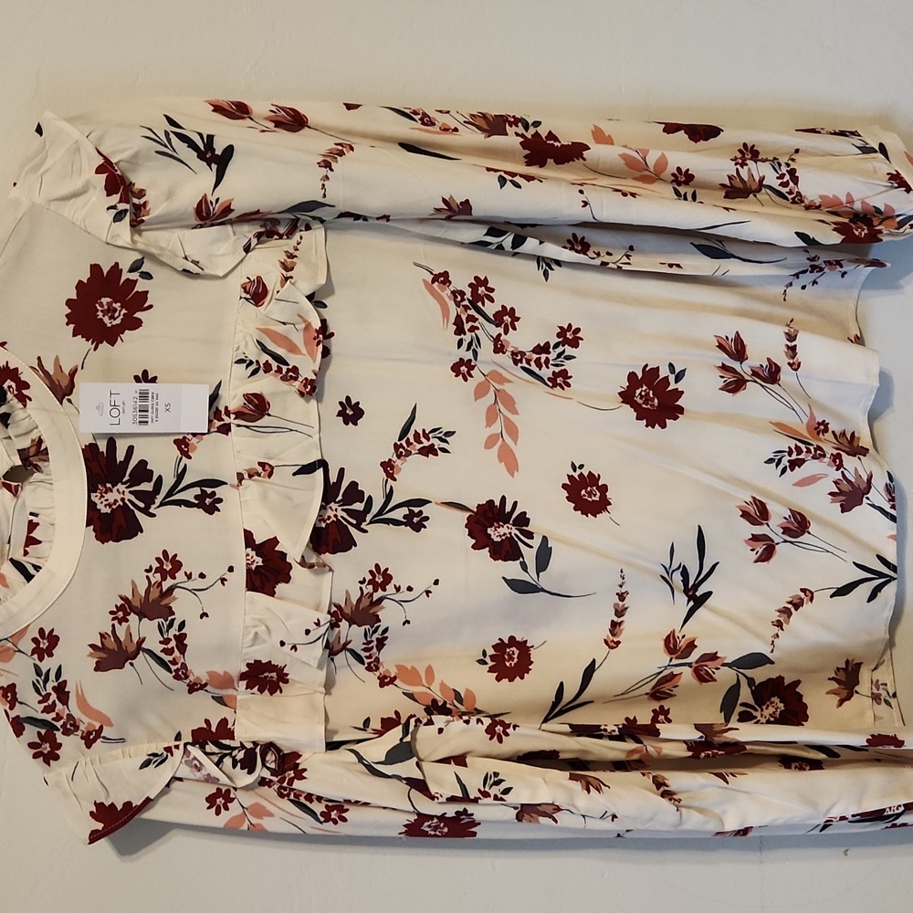 Loft XS Floral Blouse